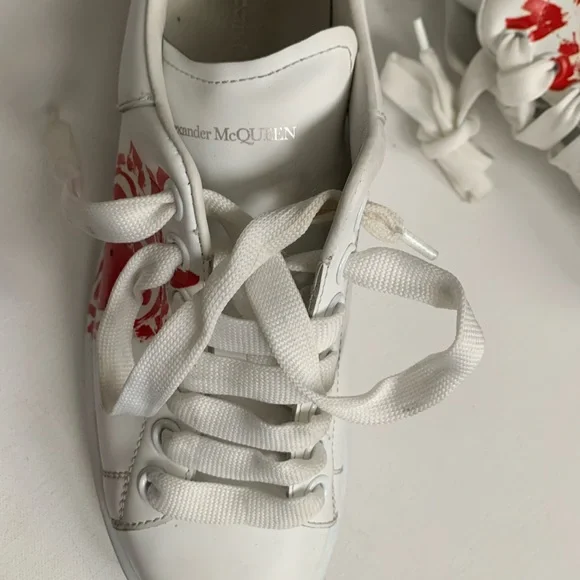 Alexander McQueen shoes sneakers 39 heart unisex men red white casual